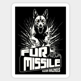 Fur Missile -Belgium Malinois Sticker